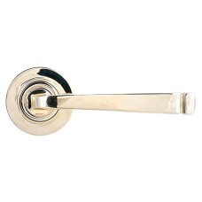 From The Anvil Polished Nickel Door Handles on Round Rose - Avon Range 