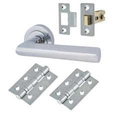 Exel Emily Latch Door Handle on Rose Kit - Polished Chrome