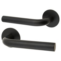 Jigtech Matt Black Door Handles on Round...