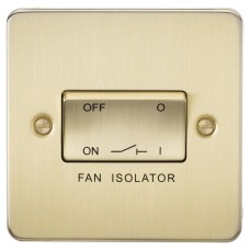 Knightsbridge 10A 1 Gang Flat Plate Triple Pole Fan Isolator Switch - Brushed Brass