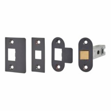 Exel Contract Bolt Through Tubular Latch - 76mm Case - 56mm Backset - Radius - Black