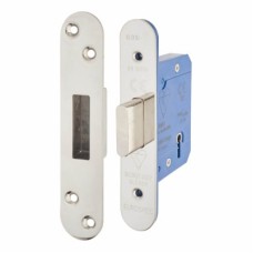 Hampstead BS3621 5 Lever Deadlock - 78mm Case - 57mm Backset - Radius - Polished Stainless Steel
