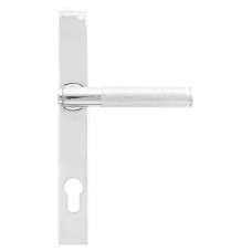 From The Anvil Brompton uPVC Slimline Knurled Multipoint Door Handle - 92mm c/c - Polished Chrome