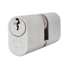 Eurospec 5 Pin 70mm Oval Double Cylinder - 35 + 35mm - Satin Chrome - Keyed Alike