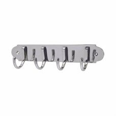 Heritage Brass by M Marcus Solid Brass Coat Rack - 223 x 64 x 40mm - 4 Hooks - Polished Chrome