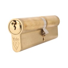 Yale 1 Star 6 Pin Kitemarked 105mm Euro Double Cylinder - 50 + 55mm - Pol Brass - Keyed to Differ