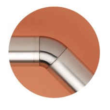 Rothley 40mm Handrail System - 135° Elbow Joint - Brushed Nickel