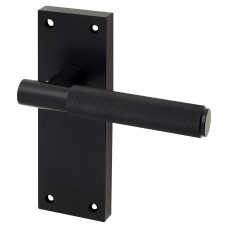 Exel Matt Black Knurled Latch Door Handle - Remi Range - 155 x 55mm