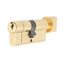 Eurospec 1 Star 6 Pin 80mm Euro Thumbturn Cylinder - 40mm + 40mm - Polished Brass - Keyed to Differ