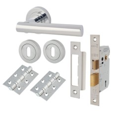 Exel Bella 3 Lever Sashlock Door Handle on Rose Kit - Polished Chrome