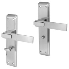Exel Polished/Satin Chrome Bathroom Door Handle - Modena Range - 203 x 46mm