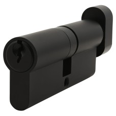 Exel 5 Pin 80mm Euro Thumbturn Cylinder - 40mm Turn + 40mm - Matt Black - Keyed to Differ