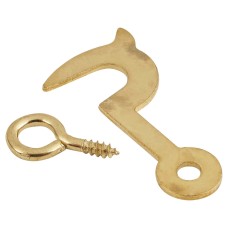 Exel Cabin Hook Style Cabinet Catch - 30mm Length - Polished Brass
