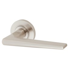 Burlington BUR10 Satin Nickel Door Handles on Round Rose - Mayfair Range 