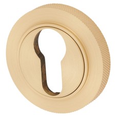 Burlington BUR61 by Frelan Escutcheon with Knurled Rose - 53mm Diameter - Euro - Satin Brass