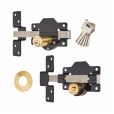 GateMate Locking Long Throw Gate Lock - 50mm Gate Thickness - 2 Keyholes - 316 Stainless Steel