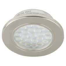 Forum Culina Pozza 1.5W LED Round Cabinet Downlight - IP44 - 3000K Warm White - Satin Nickel