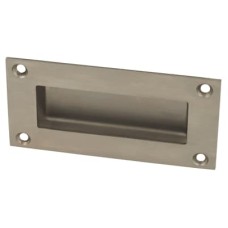 Exel Rectangular Flush Cabinet Pull Handle - 102 x 51mm - Satin Stainless Steel