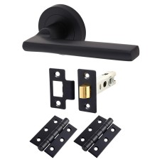 Exel Lexi Latch Door Handle on Rose Kit - Matt Black