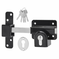 GateMate Locking Long Throw Gate Lock - 50mm Gate Thickness - Double Euro Cylinder - 316 Stainless Steel 