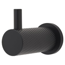 Alexander & Wilks Brunel Diamond Knurled Single Coat Hook - 48 x 25mm - Matt Black