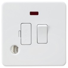 Knightsbridge 13A 1 Gang Screwless Switched Fused Spur with Neon & Flex Outlet - Matt White