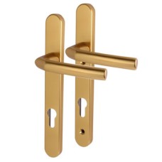Hoppe Birmingham 1117/3811N uPVC Multipoint Door Handle - Short Plate - 92mm c/c - 44mm door - Gold