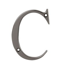 76mm Screw Fix Door Letter - C - Bright Bronze