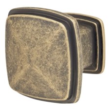 Exel Hadden Square Cabinet Knob - 31 x 31mm - Antique Brass