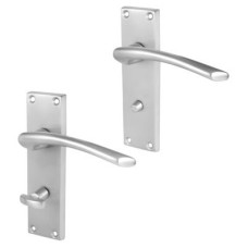 Exel Satin Chrome Bathroom Door Handle - Rimini Range - 151 x 42mm