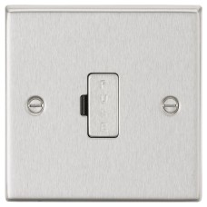 Knightsbridge 13A 1 Gang Square Edge Unswitched Fused Spur - Brushed Chrome