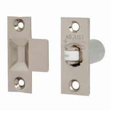 Adjustable Roller Catch - 24 x 59mm Faceplate - Polished Nickel - Pack of 5
