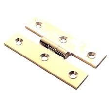 H Cabinet Hinge - 63 x 35 x 1mm - Polished Brass - Pair