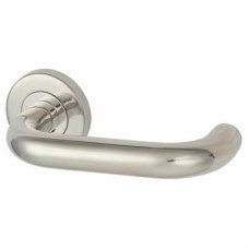 Exel Polished Stainless Steel 19mm Return to Door Handles on Round Rose 