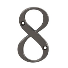 76mm Screw Fix Door Numeral - 8 - Bright Bronze