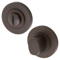 Burlington BUR81 by Frelan Bathroom Turn & Release with Plain Rose - 53mm Diameter - Dark Bronze