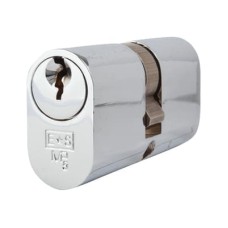 Eurospec 5 Pin 60mm Oval Double Cylinder - 30 + 30mm - Polished Chrome - Keyed to Differ