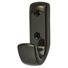 Hoppe AR618 Nylon Single Coat Hook Face Fix - 62 x 20 x 35mm - Ebony Black