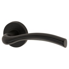 Jigtech Matt Black Door Handles on Round Rose - Solar Range 