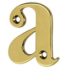 55mm Screw Fix Door Letter - a - Polished Brass Effect