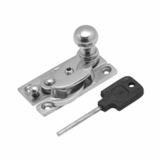 Exel Narrow Keep Locking Hook Claw Sash Window Fastener with Knob - 63 x 20mm - Polished Chrome 