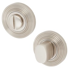 Burlington BUR81 by Frelan Bathroom Turn & Release with Reeded Rose - 53mm Diameter - Satin Nickel