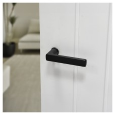 Hoppe Matt Black Door Handles on Round Mini Rose - Dallas Range 