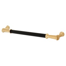 Hampstead Aquarius 10mm Lines T-Bar Cabinet Pull Handles - 224mm Centres - Satin Brass/Matt Black