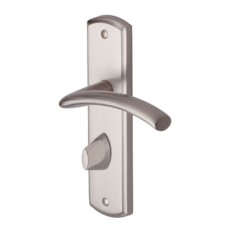 Heritage Brass by M Marcus Satin Nickel Bathroom Door Handle - Centaur Range - 189 x 48mm