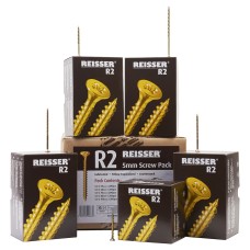 Reisser R2 Pozi Countersunk Wood Screws Trade Pack - Yellow Zinc - Pack of 1000