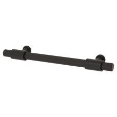 Hampstead Falmouth 12mm Knurled T-Bar Cabinet Pull Handle - 128mm Centres - Matt Black