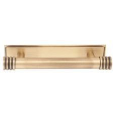 Frelan Hoxton Sturt Cabinet Handle on Rushton Backplate - 96mm Centres - Antique Brass