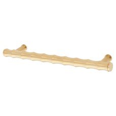 Alexander & Wilks Crispin Bamboo 15mm T-Bar Cabinet Pull Handle - 160mm Centres - PVD Satin Brass