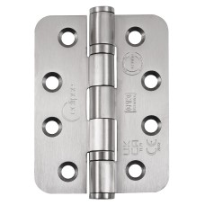 Eclipse Radius Ball Bearing Grade 13 Butt Fire Door Hinge - 102 x 76 x 3mm - Satin Stainless - Pair